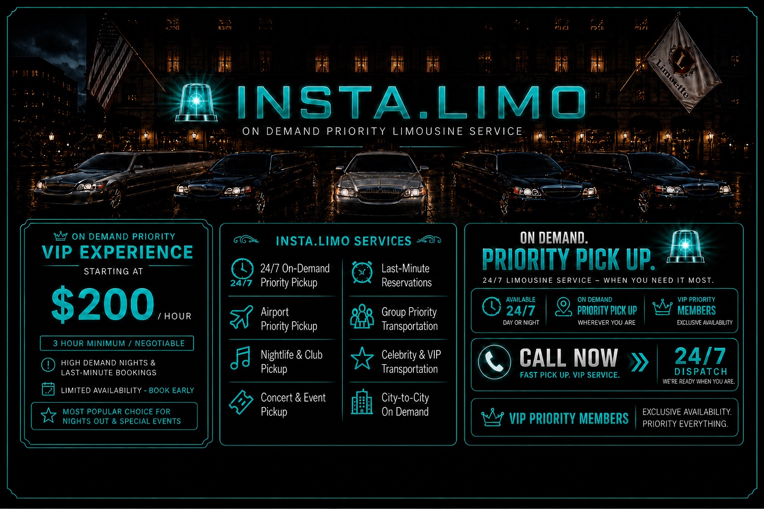 Insta Limo on demand priority pickup