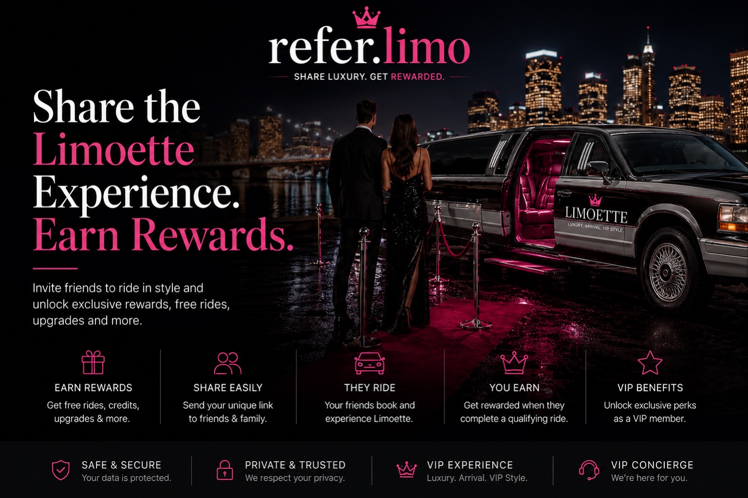 Refer.limo Share the Limoette Experience Earn Rewards hero image