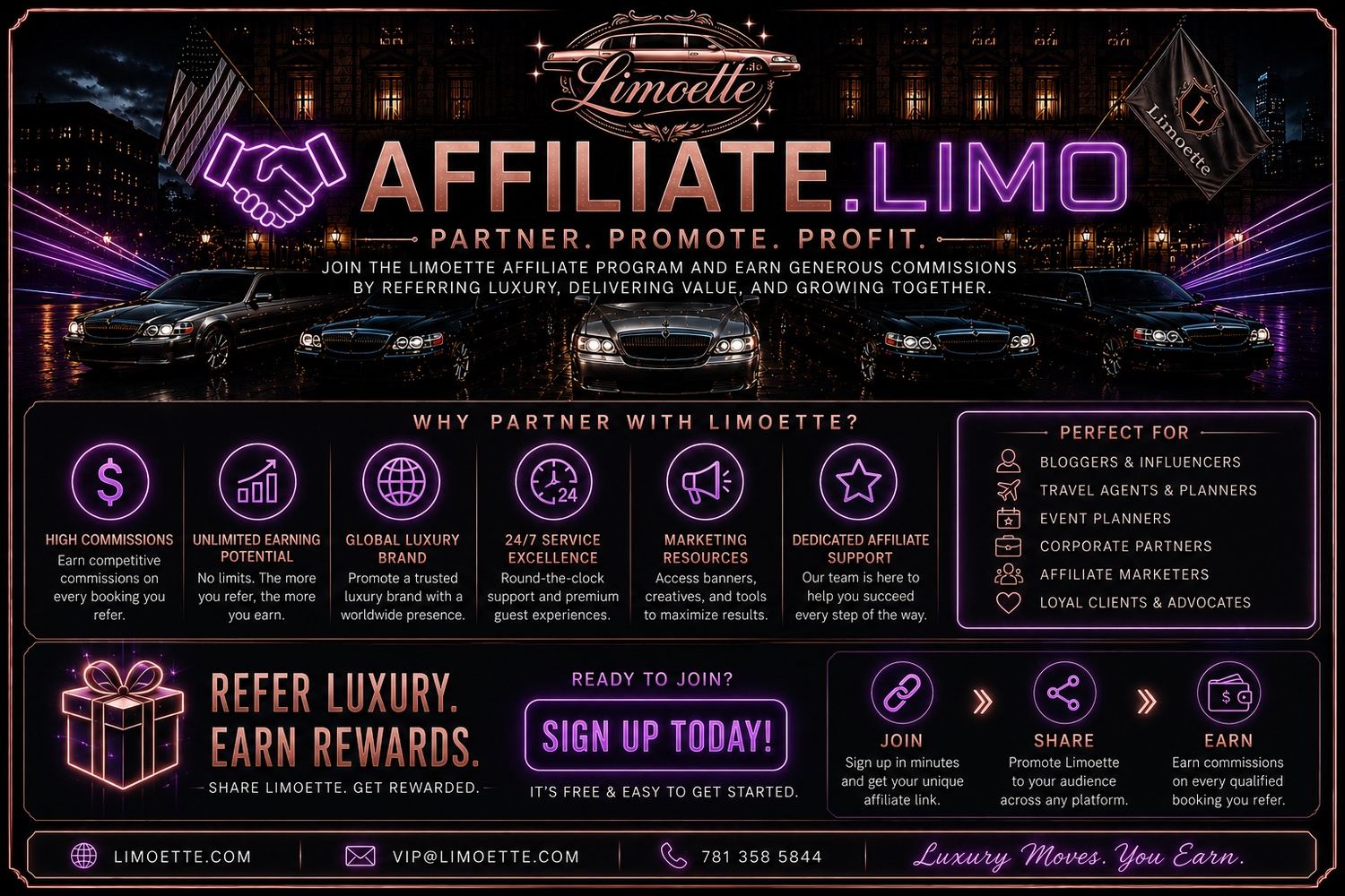Affiliate Limo partner promote profit program