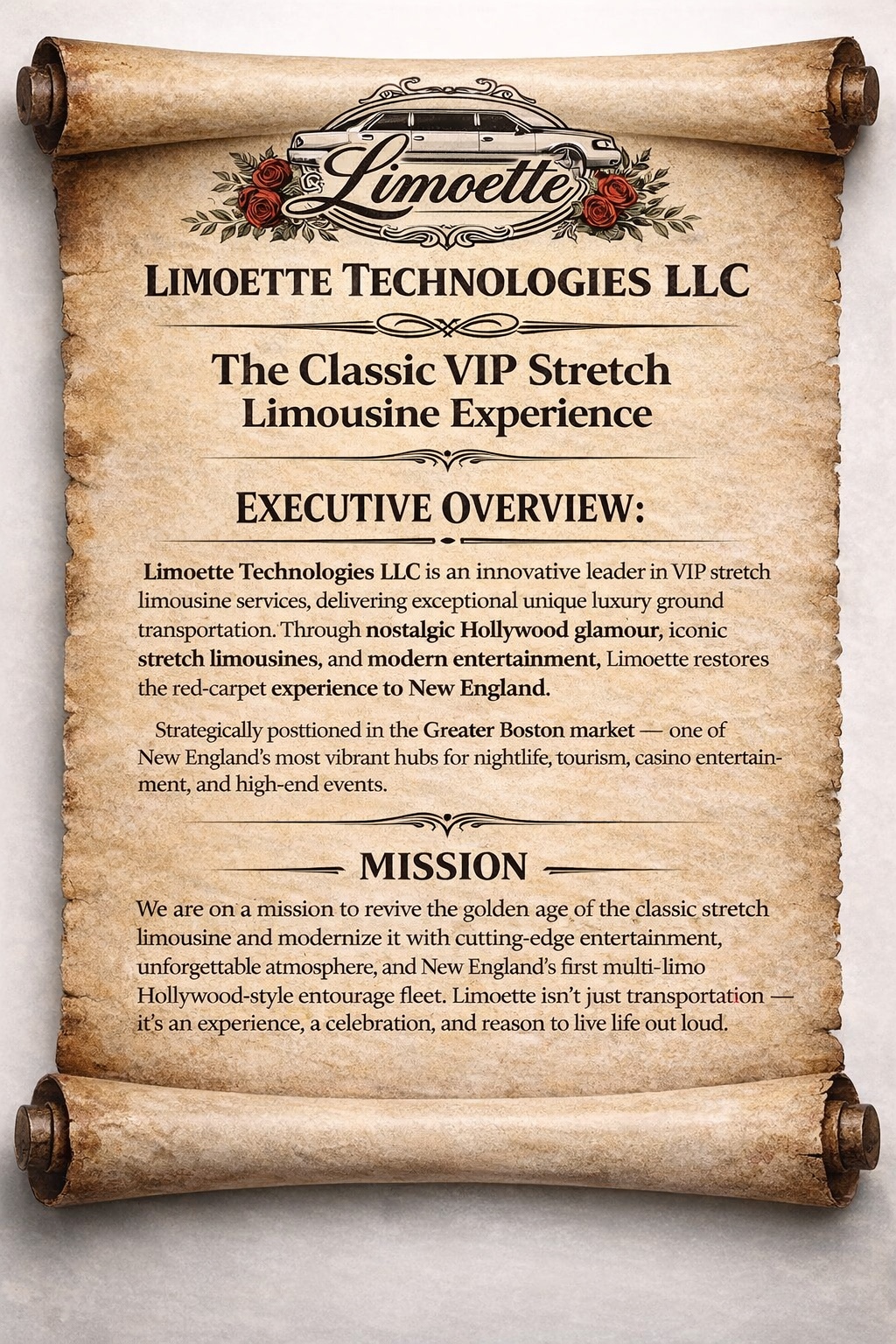 Executive overview scroll