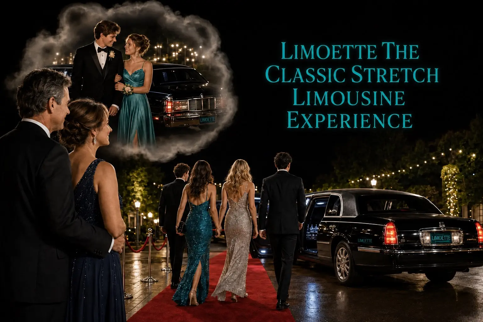 Family remembering a first limousine experience as the next generation arrives in a Limoette