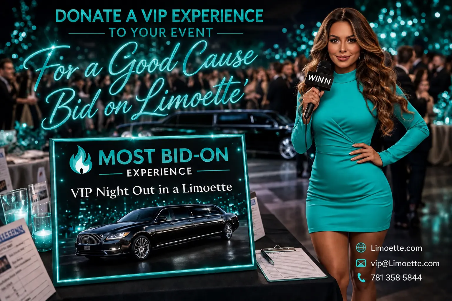 Limoette VIP limousine experience offered at a charity auction