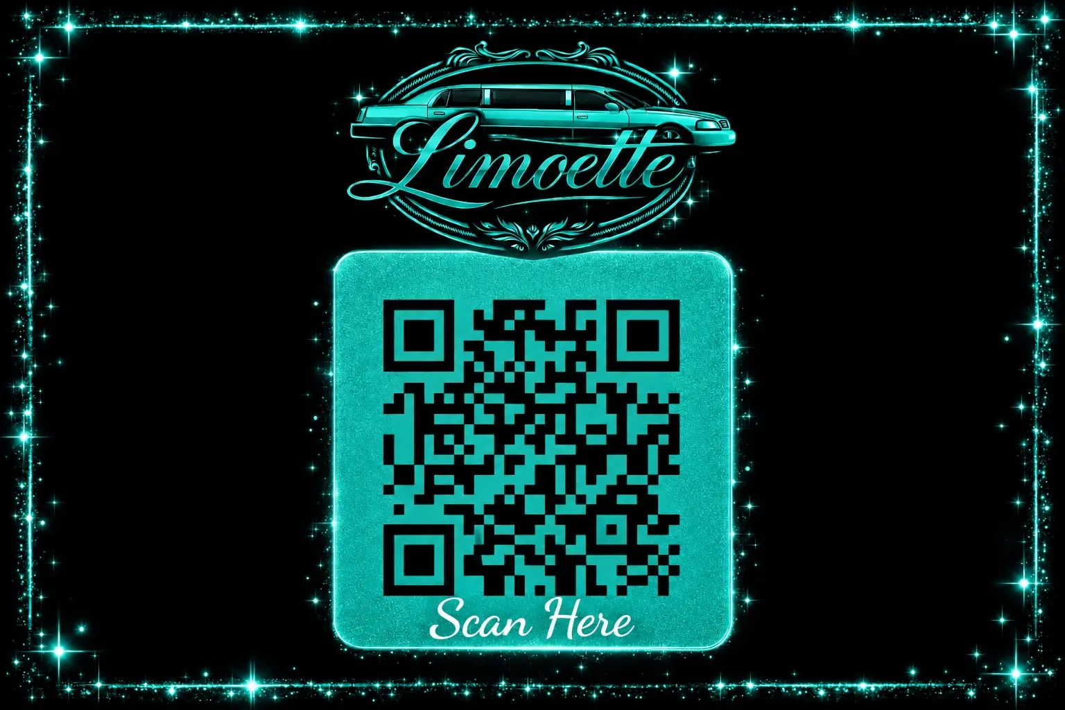 Aqua Limoette QR code inviting visitors to scan and connect