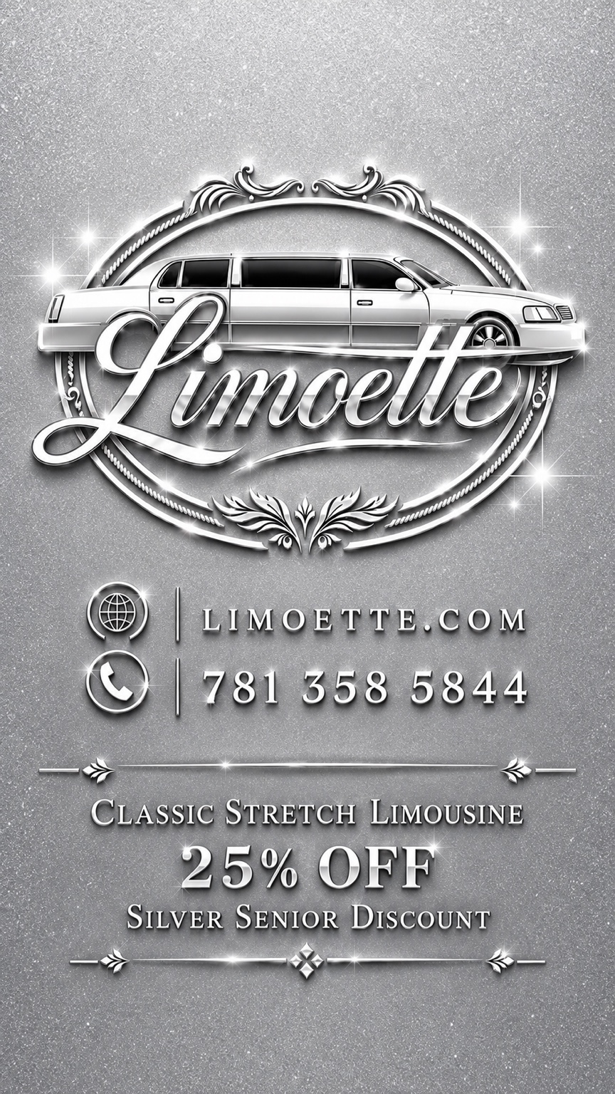 Limoette Silver Senior Discount — 25% off classic stretch limousine